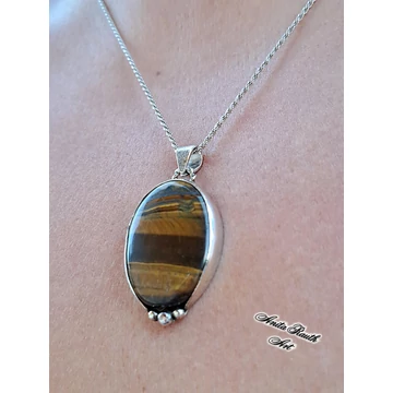 Tigrisszem medál (ovális) / Tigerseye pendant (oval)