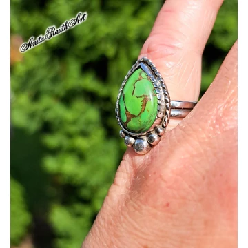 Zöld türkiz gyűrű / Green turquoise ring
