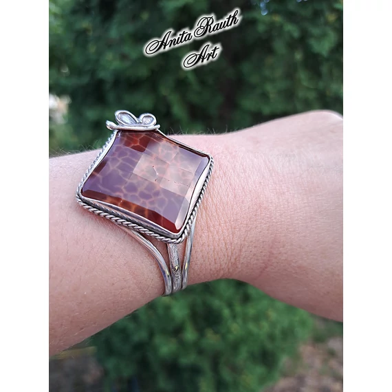 Kígyóbőr achát karperec / Snakeskin agate cuff