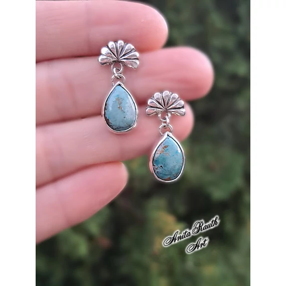 Türkiz csepp fülbevalók / Turquoise teardrop earrings