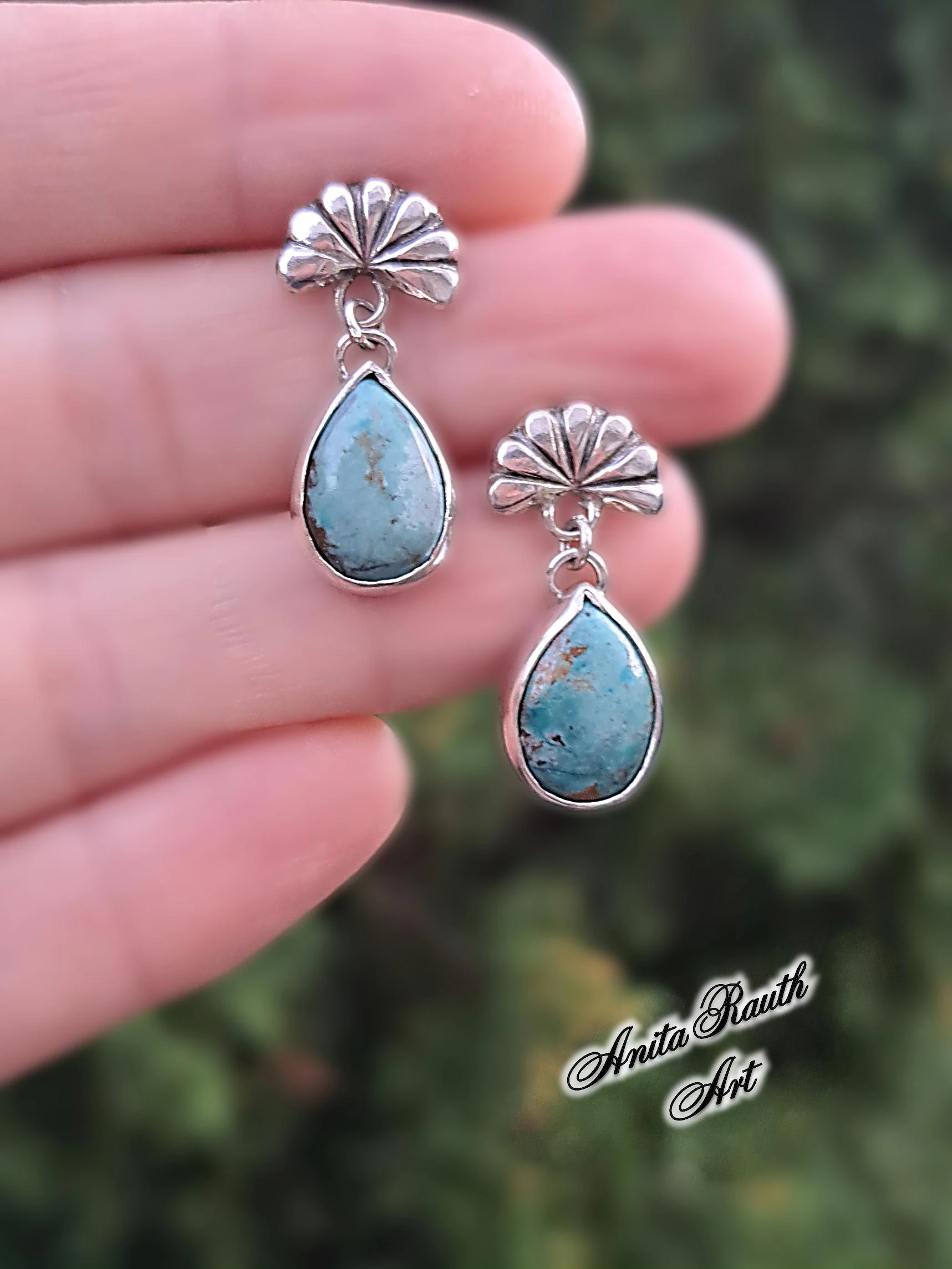 Türkiz csepp fülbevalók / Turquoise teardrop earrings