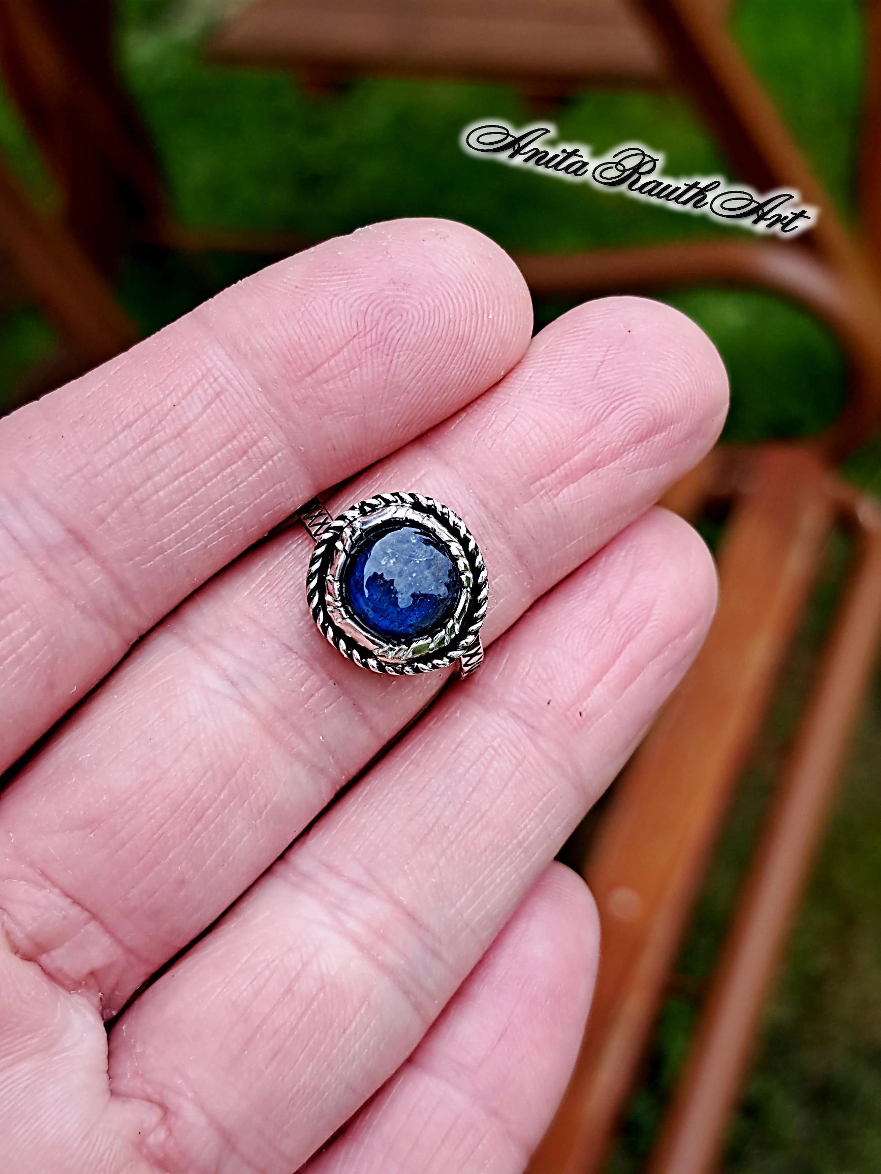 Kék labradorit gyűrű / Blue labradorite ring